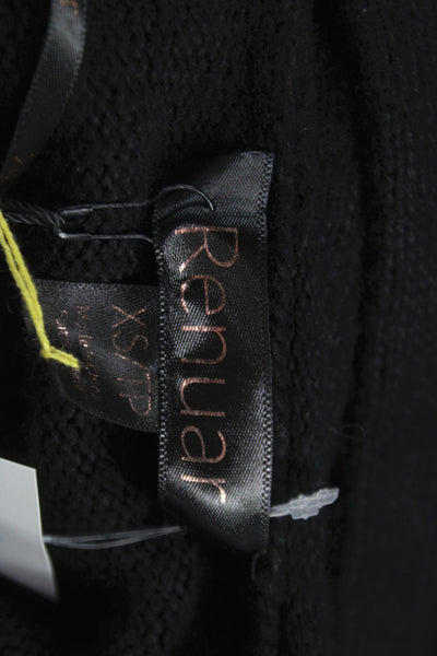 Renuar Women Pullover Sweater Crew Neck Long Sleeve Black Size XS
