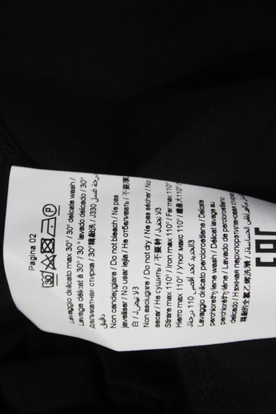 Meimeij Women Jersey T-Shirt Black Long Sleeve Crew Neck Size 40