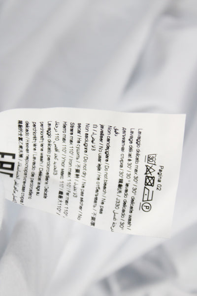 Meimeij Womens Jersey T-Shirt White Crew Neck Long Sleeve Size 44