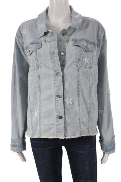 Renuar Women Basic Jacket Blue Long Sleeve Button Size XL
