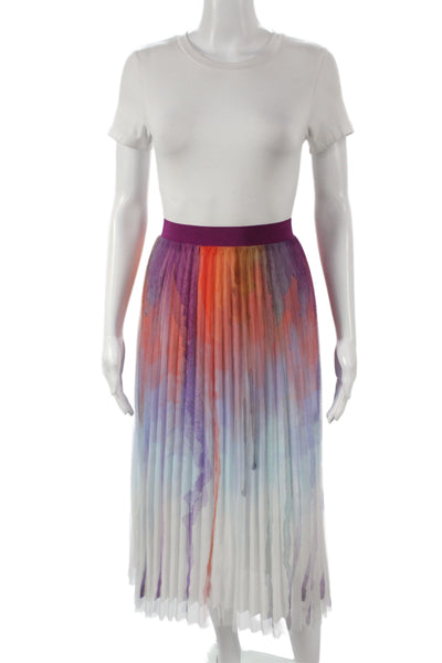 Zero Degrees Celsius Womens Multicolor Ombre Pleated Midi Skirt Size XL