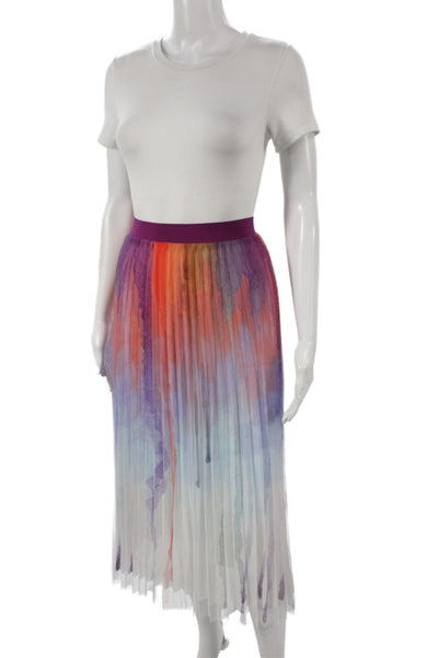 Zero Degrees Celsius Womens Multicolor Ombre Pleated Midi Skirt Size XL