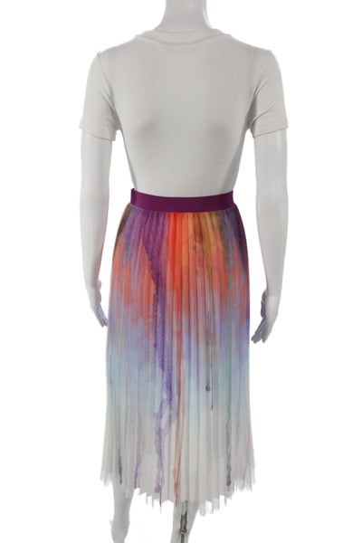 Zero Degrees Celsius Womens Multicolor Ombre Pleated Midi Skirt Size XL