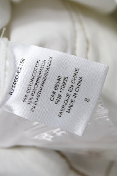 Renuar Women Mini Skort White Button Cotton Casual Size S