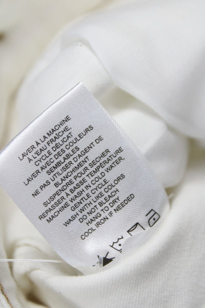 Renuar Women Mini Skort White Button Cotton Casual Size S