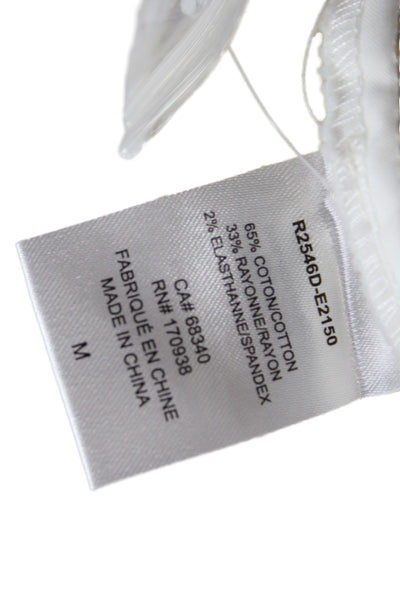 Renuar Women Mini Skort White Button Cotton Casual Size M