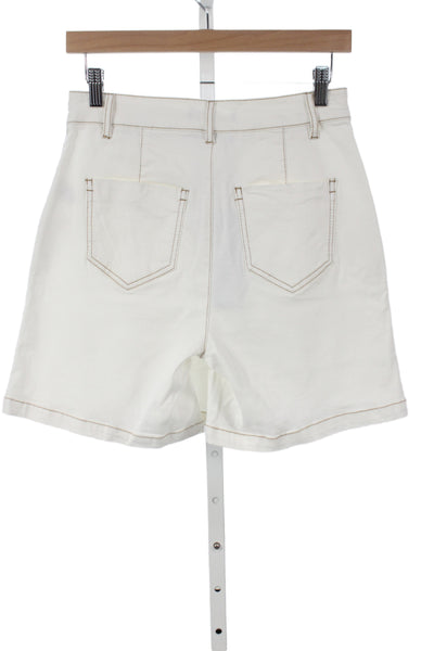 Renuar Women Skort White Button Mini Cotton Casual Size XL