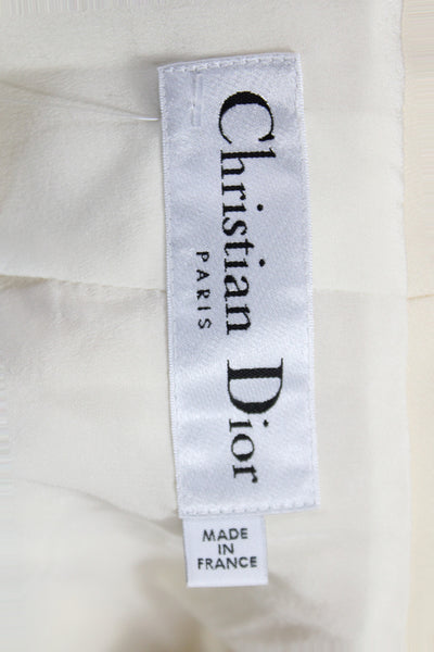 Christian Dior Women Ivory Wool Basic Jacket Button Long Sleeve Size S