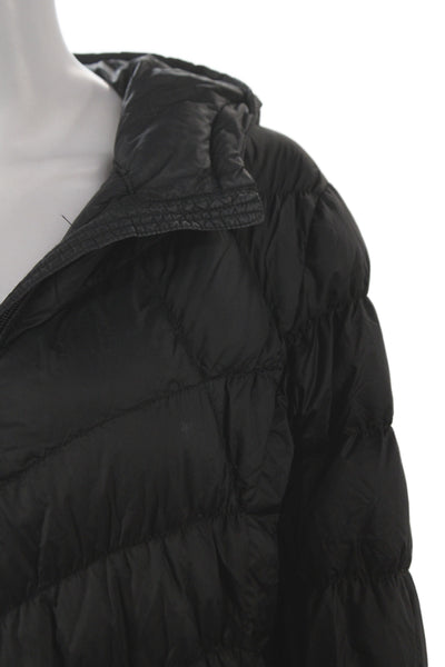 Michael Michael Kors Women Black Nylon Puffer Jacket Zip Closure Size L