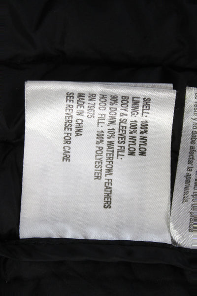 Michael Michael Kors Women Black Nylon Puffer Jacket Zip Closure Size L