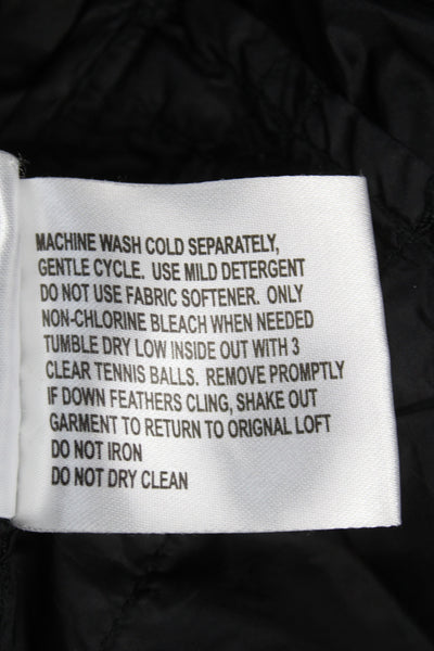 Michael Michael Kors Women Black Nylon Puffer Jacket Zip Closure Size L