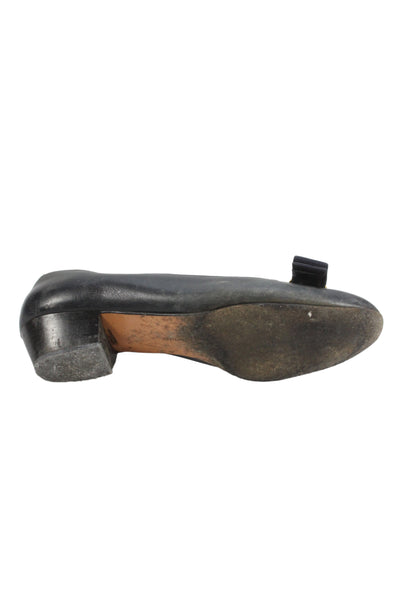 Salvatore Ferragamo Womens Leather Vara Pump Kitten Heels Black Size 9