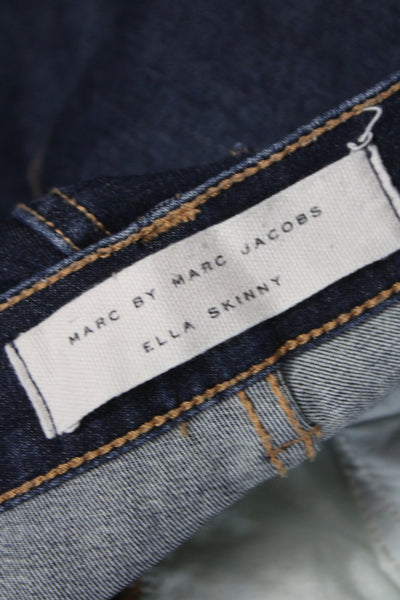 Marc By Marc Jacobs Women Skinny Jeans Blue Mid Rise Cotton Size 27