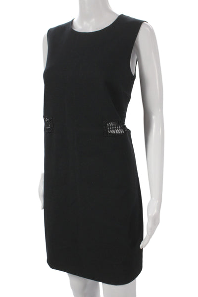 Maje Womens Shift Dress Black Sleeveless Round Neck Knee Length Size 3