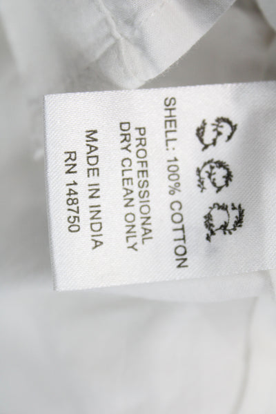 Sea New York Women Tunic Blouse White High Neck Long Sleeve Cotton Size S