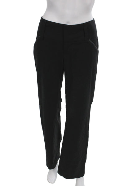 Alice + Olivia Women Dress Pants Black Wool Button Inseam 32 Size 4