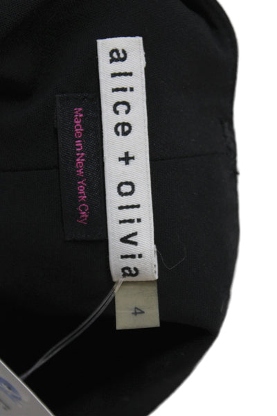 Alice + Olivia Women Dress Pants Black Wool Button Inseam 32 Size 4