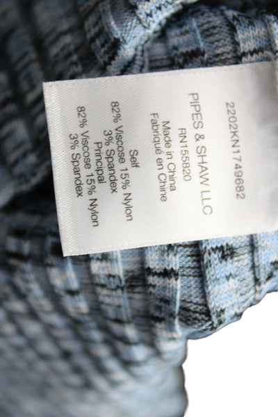 Veronica Beard Womens Striped Henley Buttonup Long Sleeve Blue Size XS