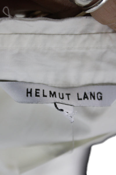 Helmut Lang Women Tunic Button-Up White Cotton High Neck Sleeveless Size XS