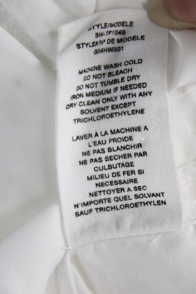 Helmut Lang Women Tunic Button-Up White Cotton High Neck Sleeveless Size XS