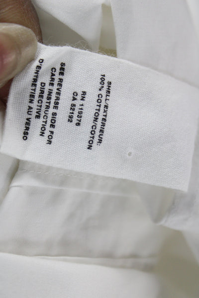 Helmut Lang Women Tunic Button-Up White Cotton High Neck Sleeveless Size XS