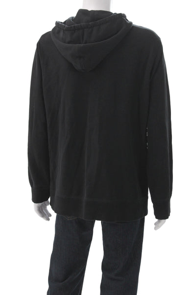 Helmut Lang Mens Black Cotton Pullover Hoodie Graphic Size XL