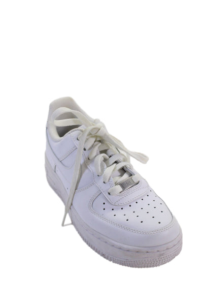 Nike Womens Leather Lace Up Low Top Sneakers White Size 7