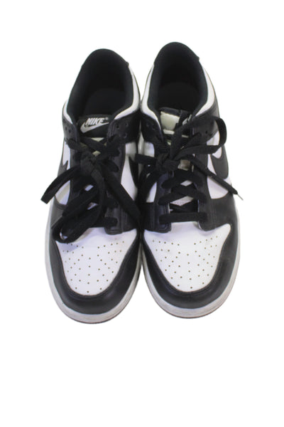 Nike Unisex Kids Leather Low Top Sneakers Black Size 7Y