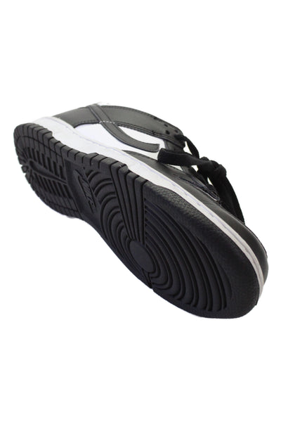 Nike Unisex Kids Leather Low Top Sneakers Black Size 7Y
