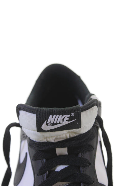 Nike Unisex Kids Leather Low Top Sneakers Black Size 7Y