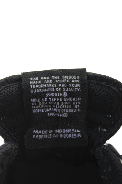 Nike Unisex Kids Leather Low Top Sneakers Black Size 7Y