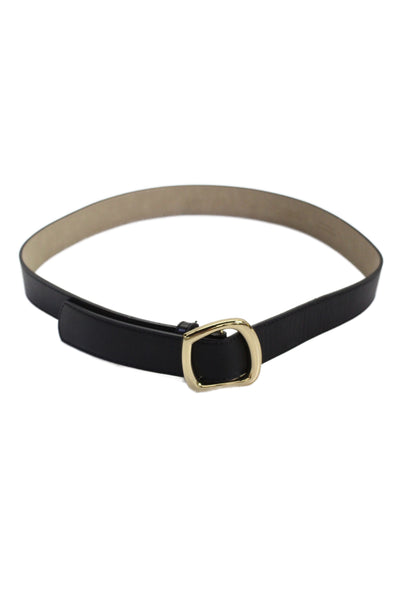 Open Edit Womens Leather Frame Buckle Belt Black Size M