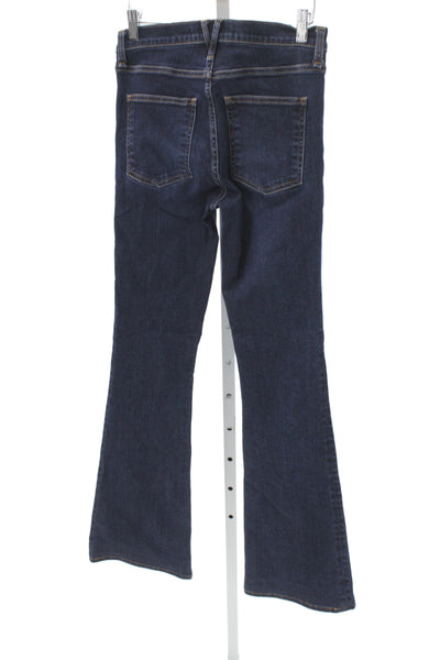 Veronica Beard Women Bootcut Jeans Blue High Rise Button 32 Inseam Size 26