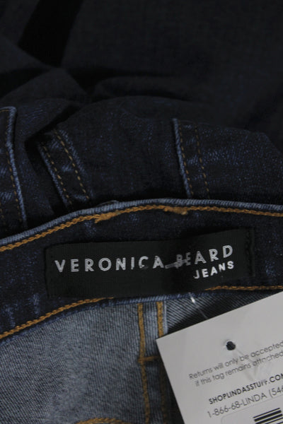 Veronica Beard Women Bootcut Jeans Blue High Rise Button 32 Inseam Size 26