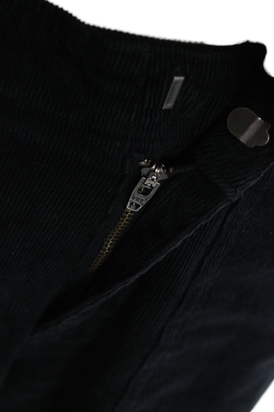 Nili Lotan Womens Ankle Corduroy Pants Black Button Size 4