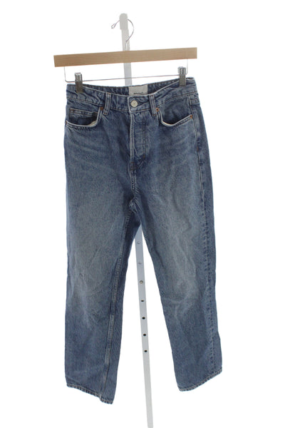Reformation Womens Blue Straight High Rise Jeans Inseam 28 Size 25