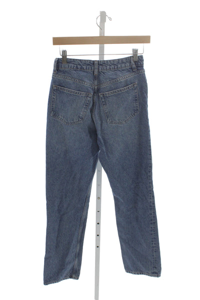 Reformation Womens Blue Straight High Rise Jeans Inseam 28 Size 25