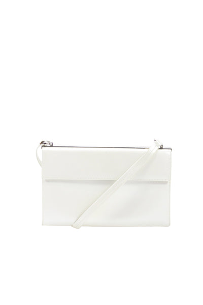 Salvatore Ferragamo Womens Leather Rectangular Mini Shoulder Handbag White