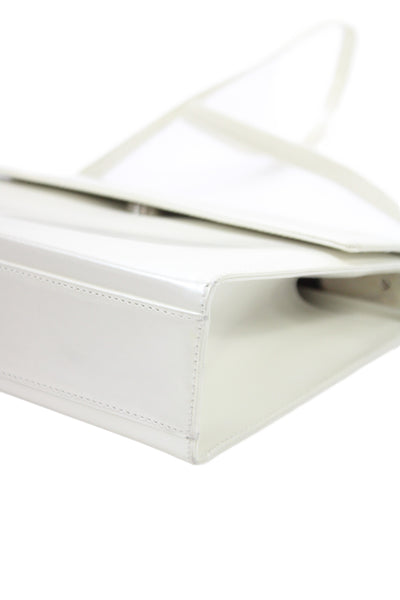 Salvatore Ferragamo Womens Leather Rectangular Mini Shoulder Handbag White