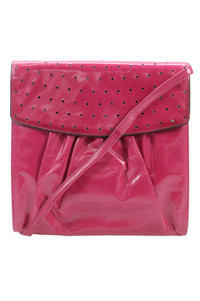 Salvatore Ferragamo Women Leather Button Closure  Shoulder Handbag Pink