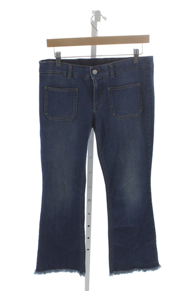 Stella McCartney Womens Cropped High Rise Blue Cotton Jeans Size 28