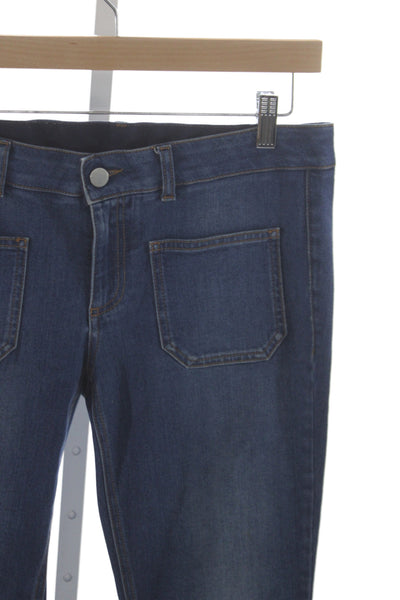 Stella McCartney Womens Cropped High Rise Blue Cotton Jeans Size 28