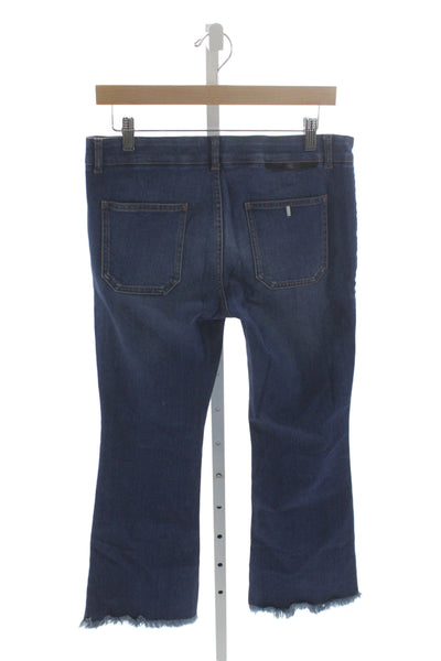Stella McCartney Womens Cropped High Rise Blue Cotton Jeans Size 28
