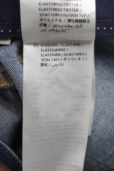 Stella McCartney Womens Cropped High Rise Blue Cotton Jeans Size 28