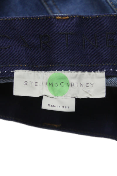 Stella McCartney Womens Cropped High Rise Blue Cotton Jeans Size 28