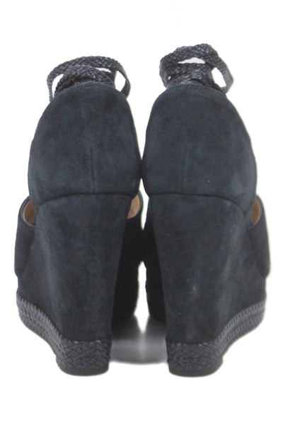 Michael Michael Kors Womens Suede Hastings Wedge Heels Shoes Black Size 6.5M