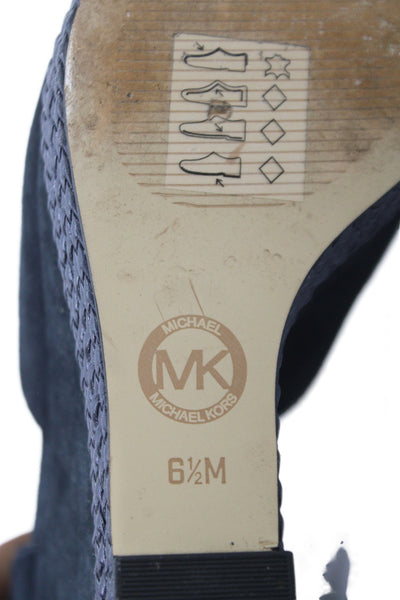 Michael Michael Kors Womens Suede Hastings Wedge Heels Shoes Black Size 6.5M