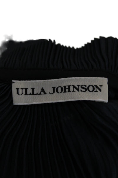 Ulla Johnson Women Black High Neck Tunic Short Sleeve Size 0