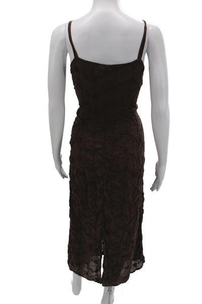 Johnny Was Women Brown Rayon Boho Maxi Dress Sleeveless Scoop Neck Size S