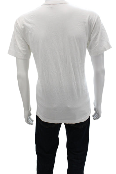 Play Comme Des Garcons Mens Basic White Cotton Camo Crew Neck T-Shirt Size XL